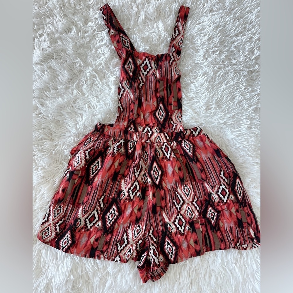 Stylish Red Patterned Jumpsuit